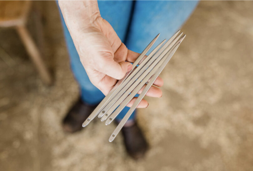 Cynthia-holding-stitching-needles