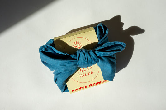 Indigo Dyed Organic Cotton Bandana + Tulip Bulbs