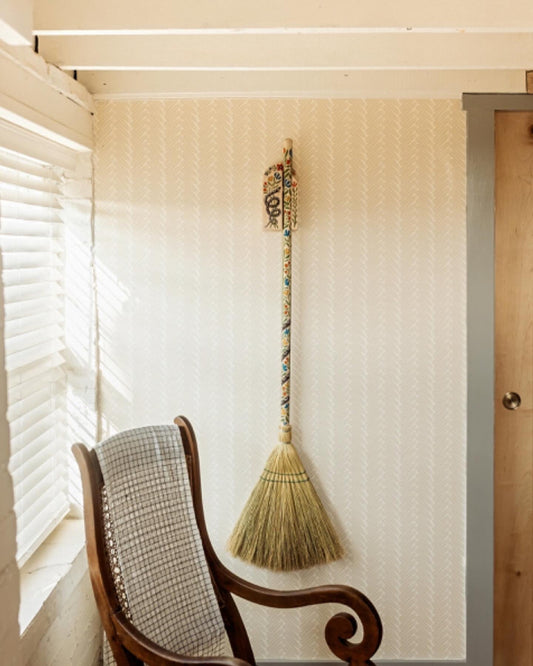 Becca-Jane-Koehler-Fully-Hand-Painted-Broom-In-Dutch-Hanger-On-Wall