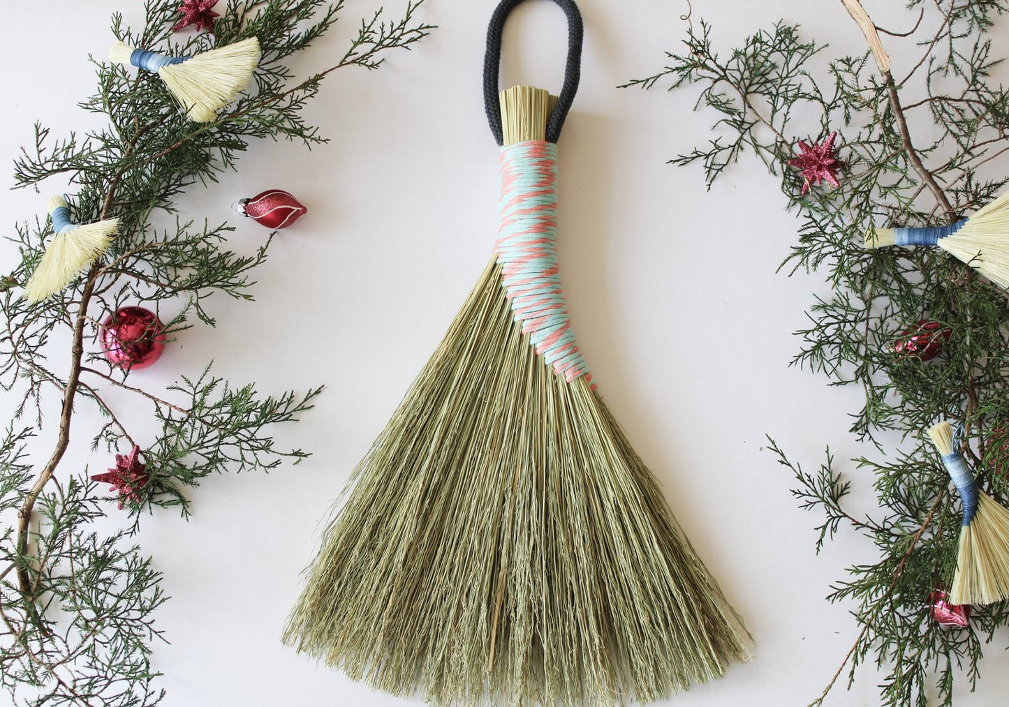 Handbroom-with-two-tone-pink-light-blue-thread-handle 